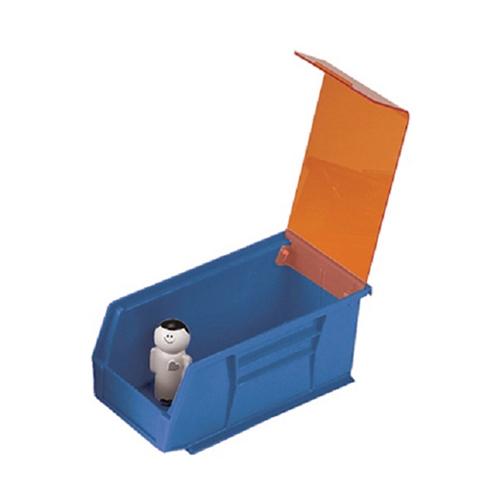 1410 Super Tough Bin w Amber Lid  5 1 2 W x 5 H x 10 7 8 D 