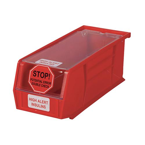 High Alert Insulin Bin - 1401 Red 4-1 8 W x 4 H x 10-7 8 D 