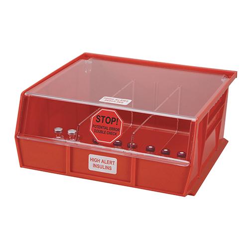 High Alert Insulin Bin - 1412 Red 11 W x 5 H x 10-7 8 D  1 