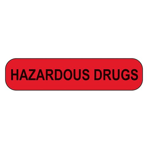 Hazardous Drugs Labels  Red with Black text  1 000 per packa