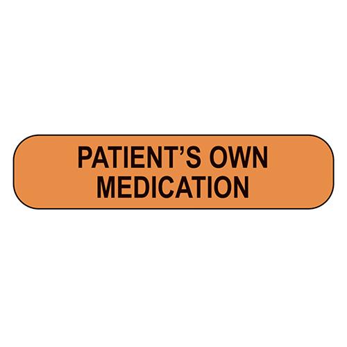 Label Reads   Patient s Own Medication    Labels Are Red Wit