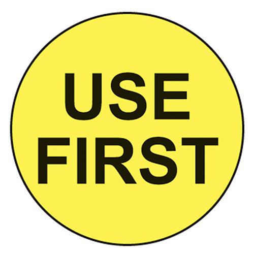 Use First Labels  Yellow with Black text  1 000 EA