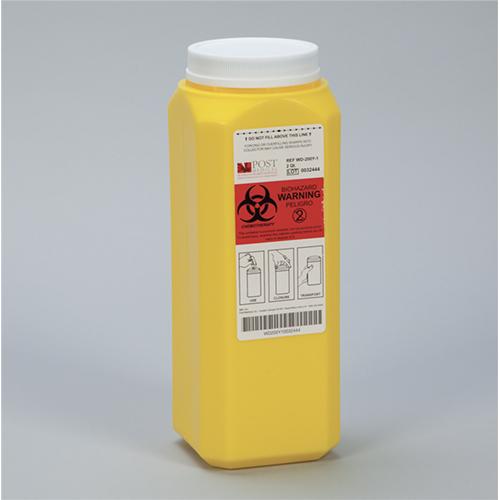 Chemo Waste Container  2-Quart  3 5 8 W x 9 15 16 H x 3 5 8 