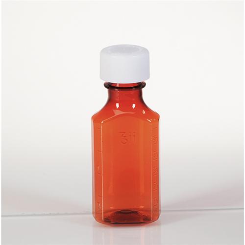 Amber Plastic Oval Medicine Bottles  2 oz.  100 CS