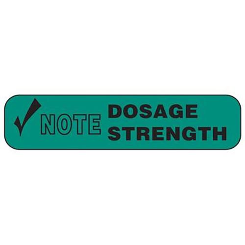Note Dosage Strength Labels  1 5 8 W x 3 8 H  1000 EA
