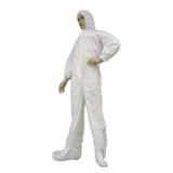 epic® High Performance Nonsterile Coveralls w/ Zip Front, Attached Hood & Boots, Elastic Wrists, White, 25/cs - Large 206853 L