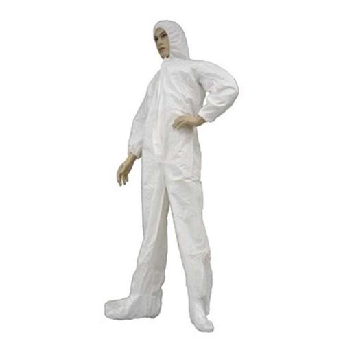 epic® High Performance Nonsterile Coveralls w/ Zip Front, Attached Hood & Boots, Elastic Wrists, White, 25/cs - Medium 206853 M