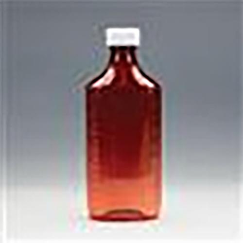 Amber Plastic Oval Medicine Bottles w  Caps  16 oz  50 CS