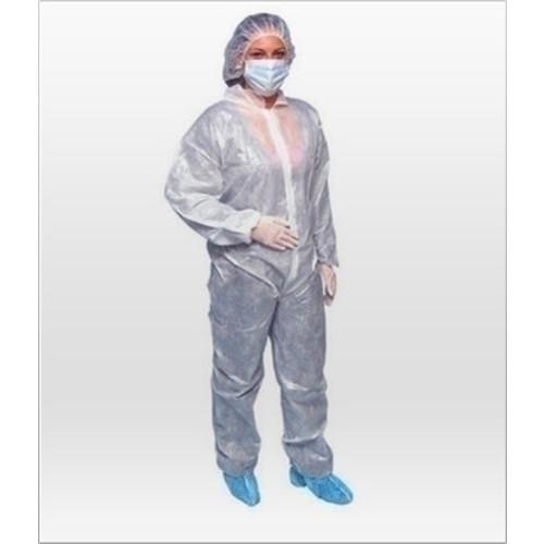 epic® Basic Protection Nonsterile Coveralls w/ Zip Front, Elastic Wrists & Ankles, White, 25/cs - Large 210882 L