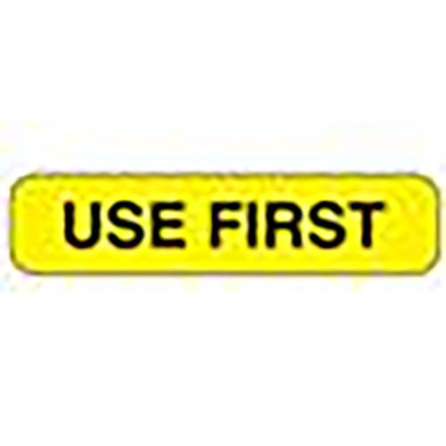 Label reads   Use First   Dimensions  1-5 8 W x 3 8 H  1000 