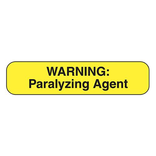 Warning Paralyzing Agent Labels  1  5 8 W x   3 8 H  1 000 E