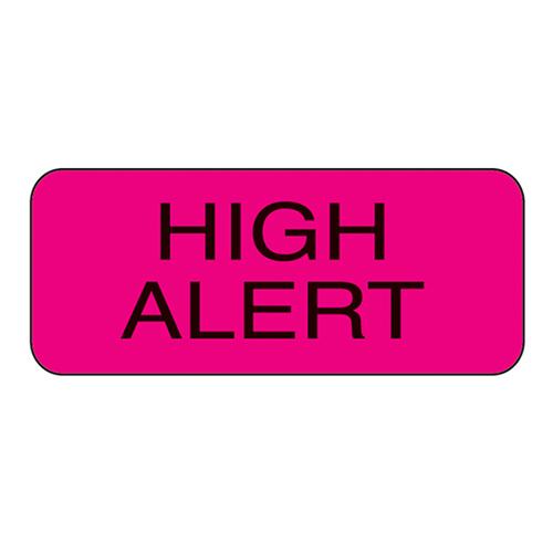 High Alert Labels  HV Pink with Black Text  1 1 2 x 5 8  100