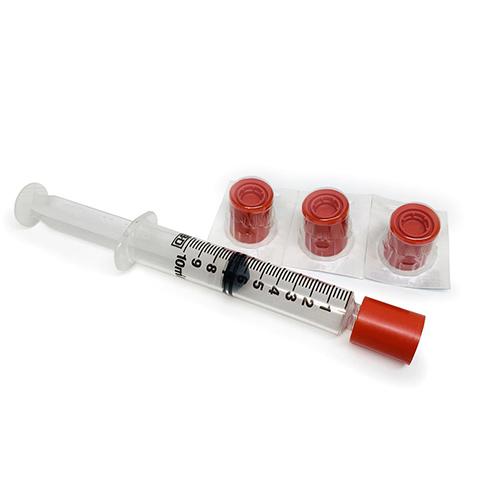 Individual Sterile Tamper Evident Luer Lock Caps - Red 100 C