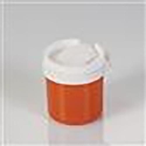 Tamper Tuf Amber Vial w Cap 15mL Assembled