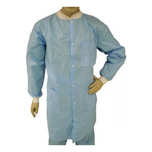 epic® Basic Protection Nonsterile Lab Coat w/ Pockets, Snap Front, Knit Wrists & Collar, Blue & White, 10/bg - 5 bgs/cs - 2XL 843785 2XL