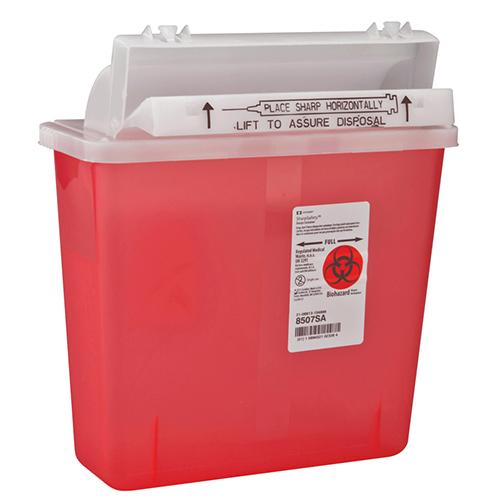 Safety In Room Sharps Container  Counterbalance Lid  Transpa