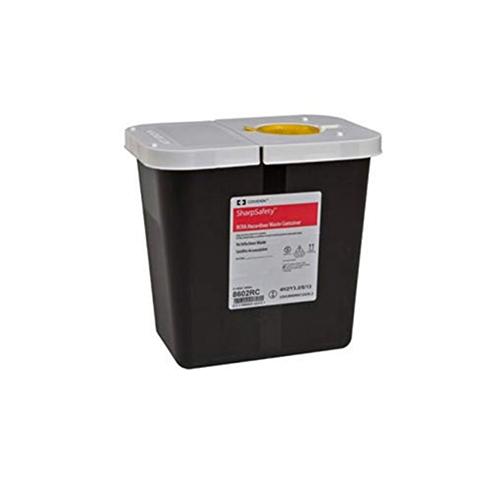 RCRA Waste Container 2 Gallon Black  White Lid  20 CS