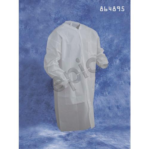 Lab Coat  SMS  Knit Wrist  Knit Collar  3 PKT  White