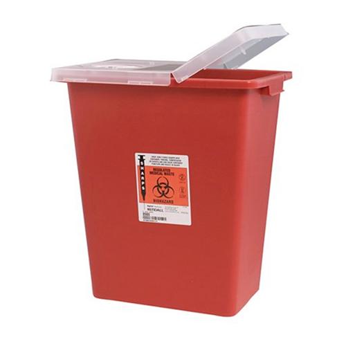 SharpSafety  Sharps Container  Hinged Lid  Red  18 Gallon  1