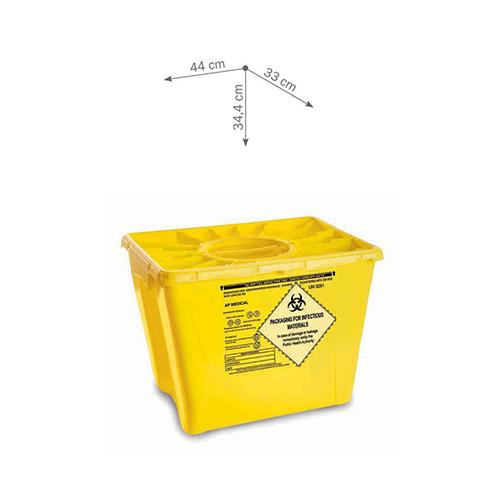 Chemo Waste Container 8 Gallon Yellow W Duo lid 9 case