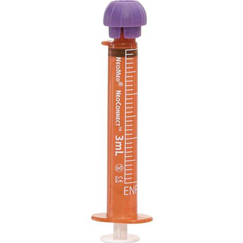 NeoConnect ENFit Amber Syringe with White Markings  12 mL  S