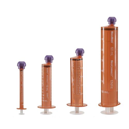 NeoMed ENFit Amber Syringe with White Markings  12 mL  Case