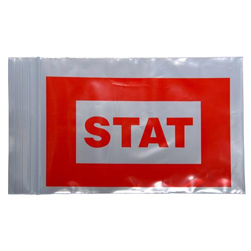 4  x 6  2 mil Red  STAT  Bag - Zipper Reclosable  1000 CS