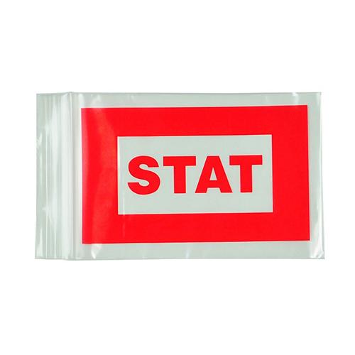 5  x 8  2 mil Red  STAT  Bag - Zipper Reclosable  1000 CS