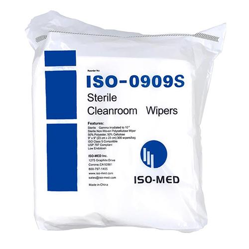 Sterile Cleanroom Wipe 9  x 9  Non-Woven Polycellulose Wiper