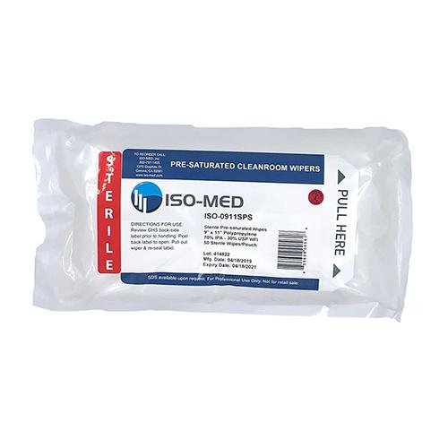 Sterile ISO-MED Plus Pre-Sat Wipes  70  IPA   30  DI Water  