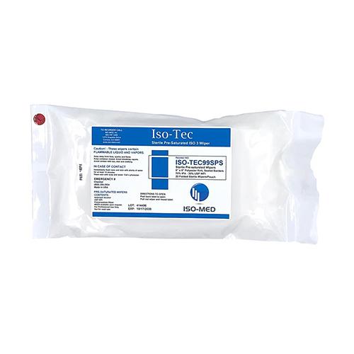 ISO-TEC Sterile Pre-Saturated wiper  9  x 9   Polyester Knit