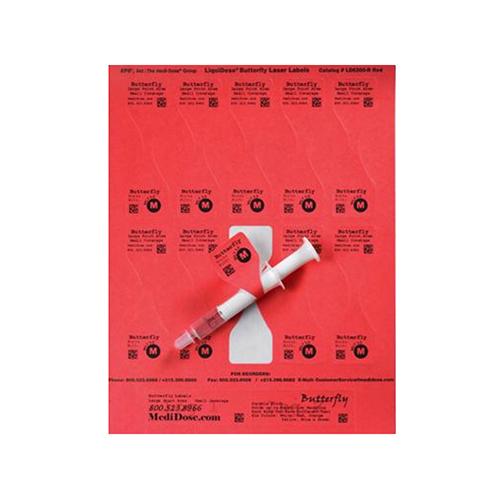LiquiDose Butterfly Label Laser  Oral - RED 1000 pk