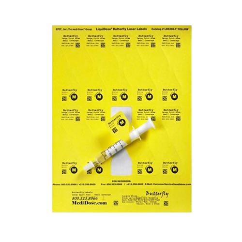 LiquiDose Butterfly Label Laser  Oral - Yellow 1000 pk