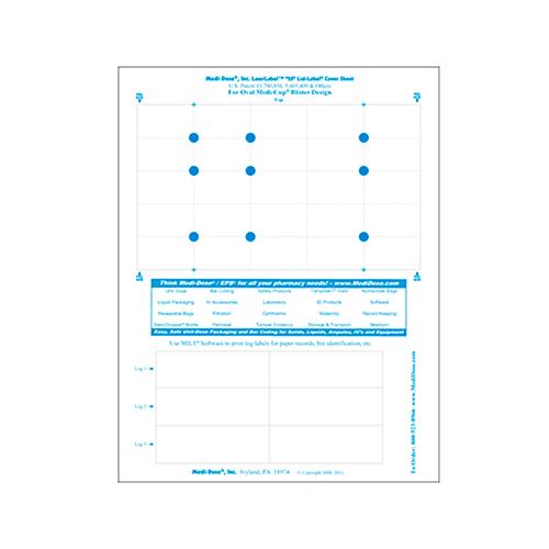 25 Dose Laser Lid-Label Covers For Oval Shape Medi-Cup Blist