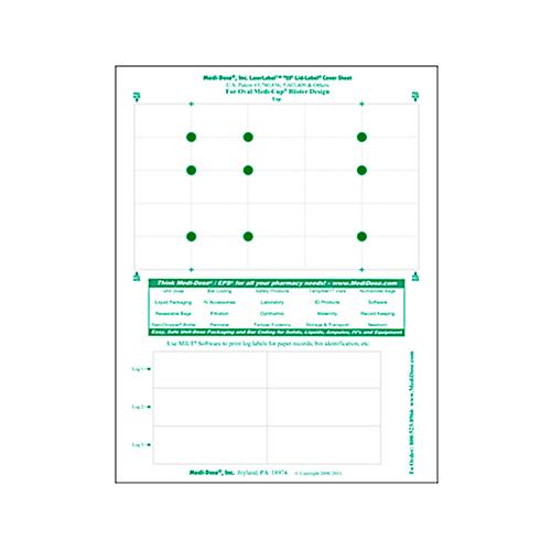 25 Dose Laser Lid-Label Covers For Oval Shape Medi-Cup Blist