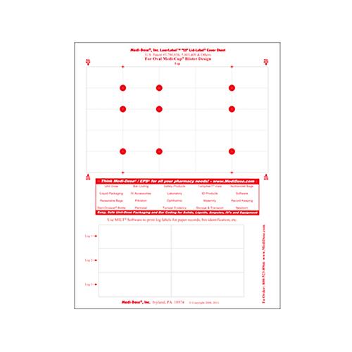 25 Dose Laser Lid-Label Covers For Oval Shape Medi-Cup Blist