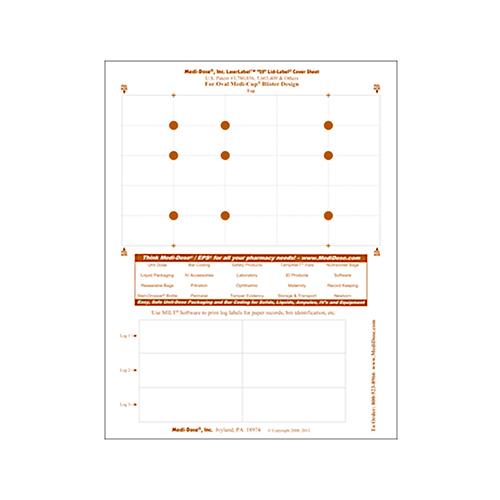 25 Dose Laser Lid-Label Covers For Oval Shape Medi-Cup Blist