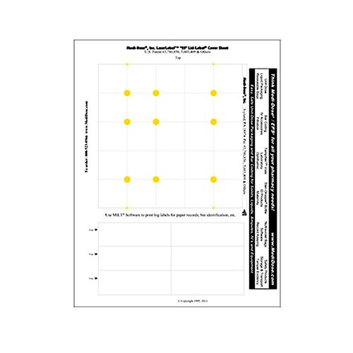 25 Dose Laser Lid -Label Covers YELLOW  2 500 Doses  1 Pack
