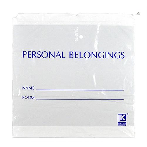 White Opaque  Personal Belongings Bag W  Cordstring Closure 