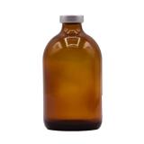 Sterile Empty Vials w/ Silver Caps, Amber Glass, 20 mm, 25/bx - 100 mL SEV100 AMB