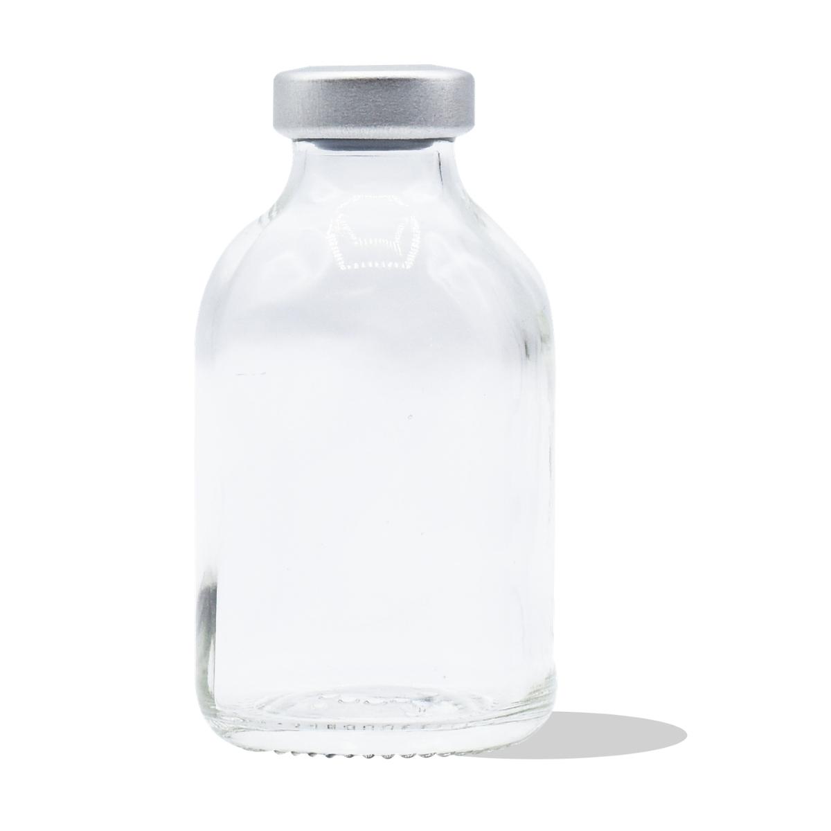 Sterile Empty Vials w/ Silver Caps, Clear Glass, 20 mm, 25/bx - 30 mL SEV30
