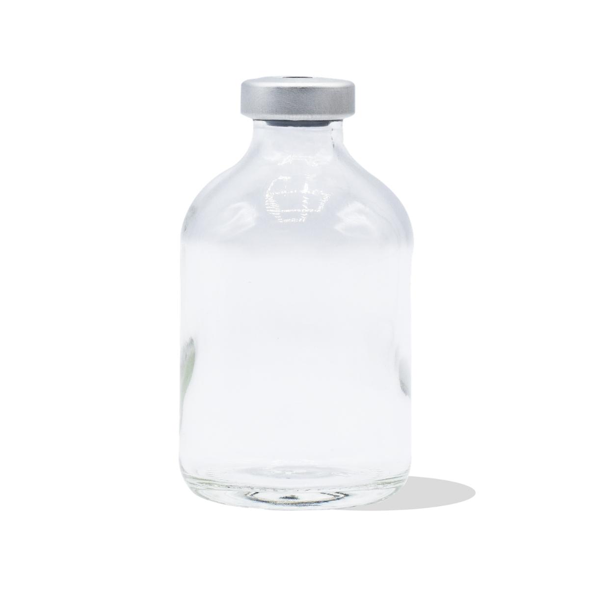 Sterile Empty Vials w/ Silver Caps, Clear Glass, 20 mm, 25/bx - 50 mL SEV50