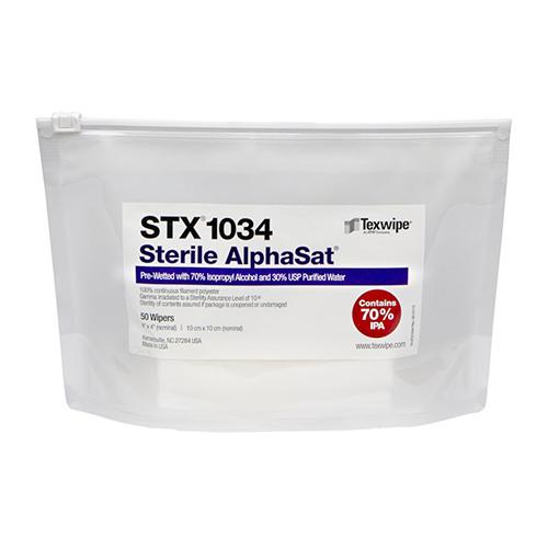 Sterile  cut-edge  polyester wipers  pre-wetted with USP-gra