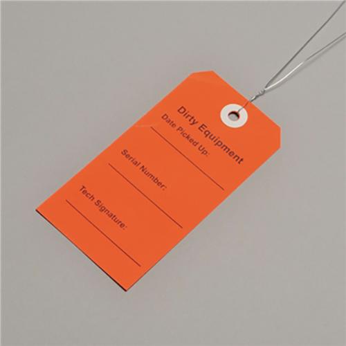 2.3125  x 4.75   Dirty Equipment  Tag  Red   500 CS