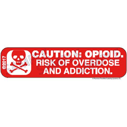 Auxiliary Label - CAUTION  OPIOID Risk of Overdose and Addic