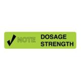 Auxiliary Label - Note Dosage Strength, 3/8