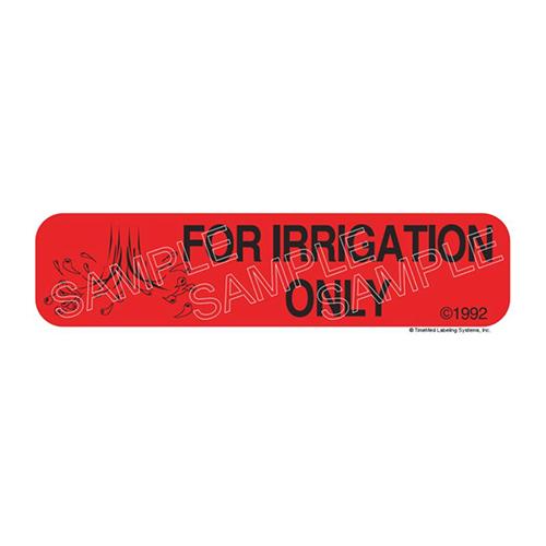 Auxiliary Label - For Irrigation Only 3 8  x 1 1 2   1 000 L