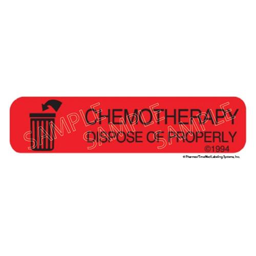 Auxiliary Label - Chemotherapy Dispose of Properly  1 000 la