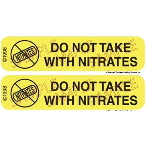 Auxiliary Label - Do Not Take With Nitrates  1 000 Labels