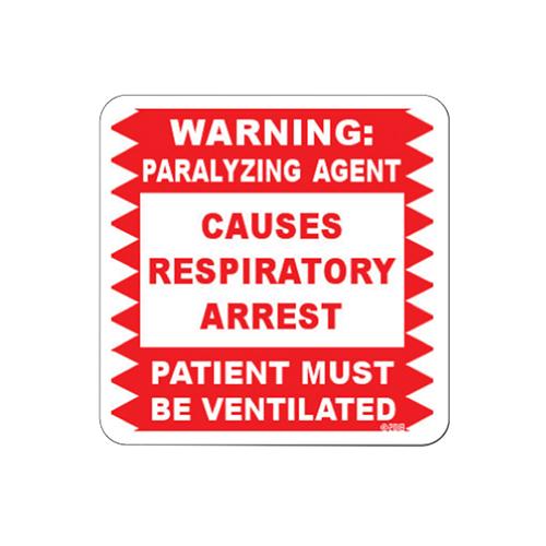 Auxiliary Label - Neuromuscular Blocking Agent Warning  1 00